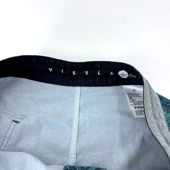 VISSLA Blue and Gray Board Shorts with Pineapple Print - Picture 8 of 10